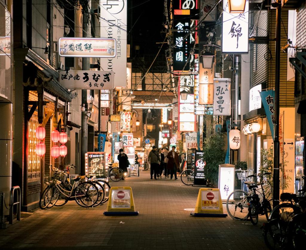 photo of people walking on alley